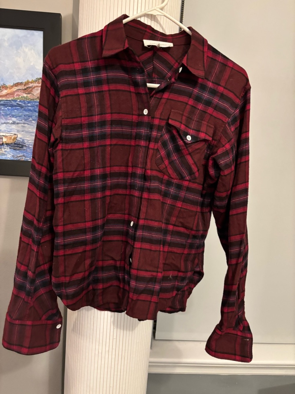 Women's RAG & BONE Red Plaid Button-Up Shirt